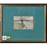 George Adolphus Storey (1834-1919) "Willow Tree", signed with monogram; Stone Gallery label verso,