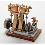 A scratch built vertical twin cylinder engine, Warrior MKI,