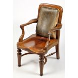 A 19th Century mahogany captain's chair,