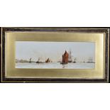 Charles Dixon (1872-1934) "Off Tilbury", signed, inscribed and dated '08, watercolour, 25.5 x 75.