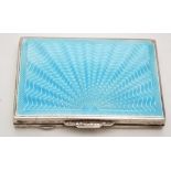 A George V Art Deco style silver, enamel and marcasite powder compact, by Reid & Son,