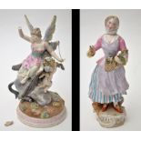 Figure group of Pegasus and winged maiden,