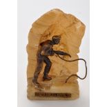 Carl Kauba (1865-1922) for Ingersoll-Rand Co: a patinated bronze and carved stone model of a miner