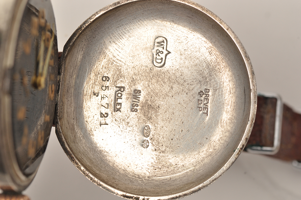 A WWI period silver trench wristwatch, the case signed Rolex, bears London import marks 1915, - Image 2 of 12