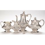 A Victorian four-piece tea and coffee service, by A.B.