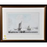 H*** Vellinkel (Dutch 19th Century) Coastal scene with sailing boats,