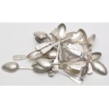 Ten William IV teaspoons, by William Sweet, Exeter 1832; Six and three Victorian teaspoons,