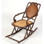 A Chinese Colonial style hardwood rocking chair,