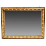 A 19th Century birdseye maple and parcel gilt rectangular wall mirror,