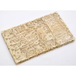 Chinese carved ivory card case and cover,
