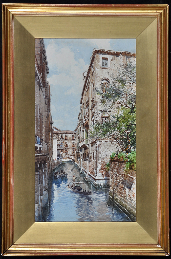 Gino de Colle (Italian 19th/20th Century) A Venetian backwater, signed and dated 1902, watercolour,