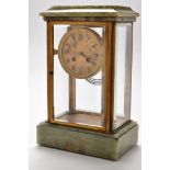 A French four glass mantel clock, with 4in.
