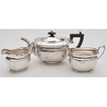 A three-piece George VI tea service, by Northern Goldsmiths, Birmingham 1939, comprising: teapot,