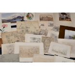 Various Artists (British 19th Century) Sundry drawings and watercolours,