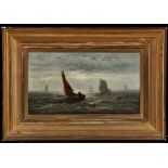 John Chalmers (1852-1928) A fishing fleet at sea, signed, indistinctly inscribed and dated verso,