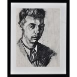 Tom McGuinness (1926-2006) "Man In A Tie", with inscription verso, Conté crayon, 45.