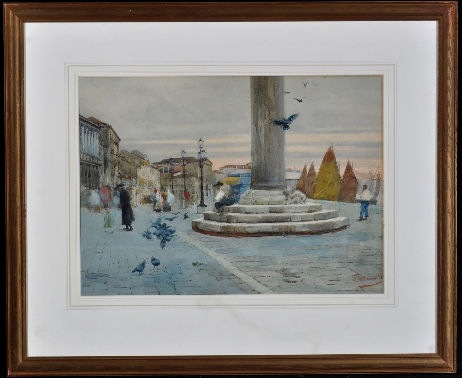 V*** V*** (late 19th Century Italian School) "The Piazzetta, Venice", indistinctly signed,