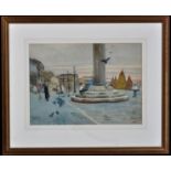 V*** V*** (late 19th Century Italian School) "The Piazzetta, Venice", indistinctly signed,