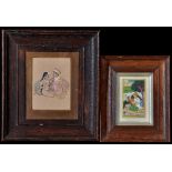 19th Century Indian School Erotic miniatures, one signed, gouache,