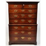 A George III mahogany chest on chest,