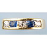 A sapphire and diamond ring,