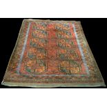 A Bokhara carpet, with ten teke-type medallions, 330 x 230cms (130 x 90 1/2in.).