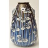 Japanese Fukagawa ovoid shaped blue and white vase,