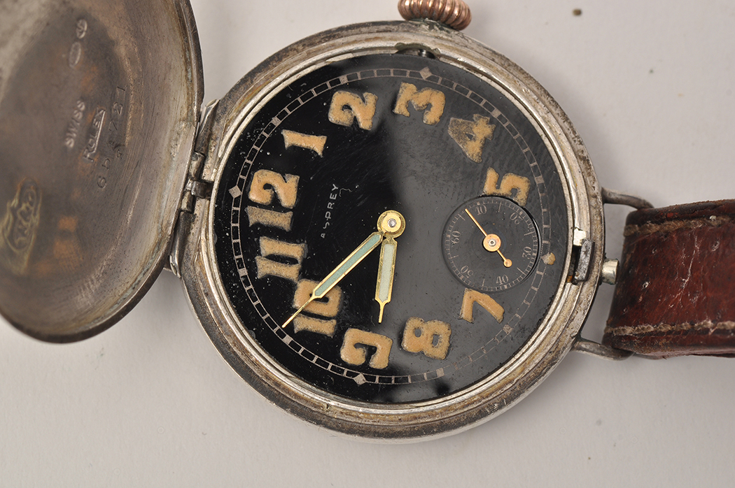 A WWI period silver trench wristwatch, the case signed Rolex, bears London import marks 1915, - Image 9 of 12