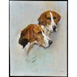Gilbert Scott Wright (1880-1958) A study of fox hounds, signed, oil on board, 40 x 30.