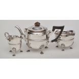 An Edward VII three-piece tea service, by Martin Hall & Co.