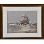 William Thomas Nichols Boyce (1857-1911) A brigantine and other ships in a choppy swell,