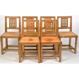 Malcolm "Foxman" Pipes: a set of six oak dining chairs,