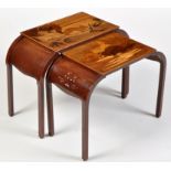 Émile Gallé (French 1846-1904): a pair of marquetry and pierced specimen wood occasional tables,