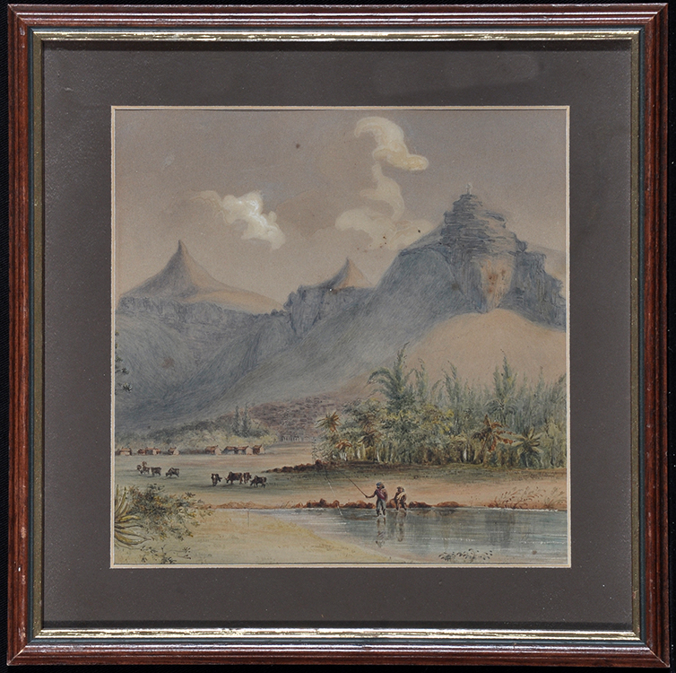 H*** K*** (19th Century American School) "Signal Mountain", signed with initials and dated 1845,