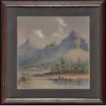 H*** K*** (19th Century American School) "Signal Mountain", signed with initials and dated 1845,
