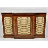 A Victorian walnut breakfront cabinet,