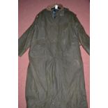 Full length waxed cotton rain coat, by Open Green Country Wear,