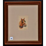 Elizabeth Mary and Dorothy Margaret Alderson - study of a chestnut draught horse wearing blinkers,