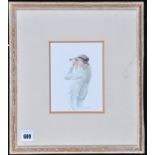 Jonathan Trowell - "At the Races" - a portrait of Lady Grimpthorpe, signed, watercolour,