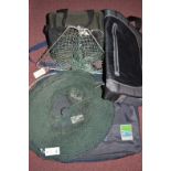 A fisherman's tackle bag with compartments,