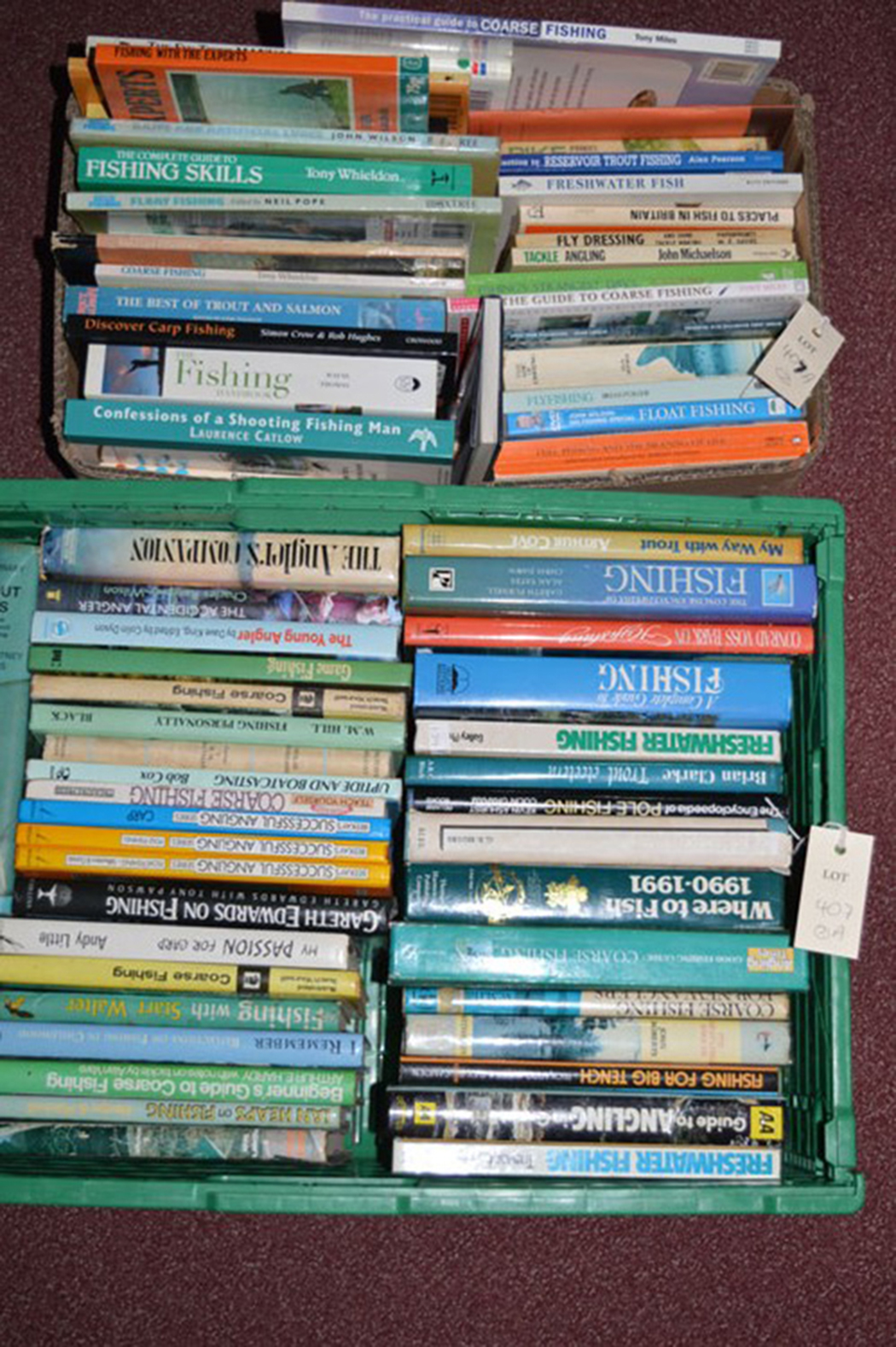 A collection of fishing books, various subjects,