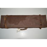 A canvas on wood gun case for a double barrelled shotgun, barrels up to 30 1/2in.