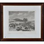 After Godfrey Douglas Giles - the end of a fox hunt, signed in pencil, limited edition photogravure,