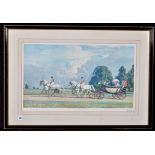 After Alfred Munnings - "Their Majesties returning from Ascot", limited edition colour colotype,