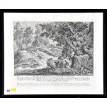 J.L. Redinger - "Comme on Chasse Les Lievres Par Les Levretes" - hare shooting, engraving, 33.