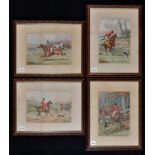 A Follower of Cecil Aldin - foxhunting scenes, chromolithographs.