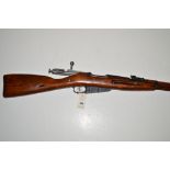 A Mosin Nagant (Russian) bolt action carbine, no. 332, calibre 7.62mm, 20in.