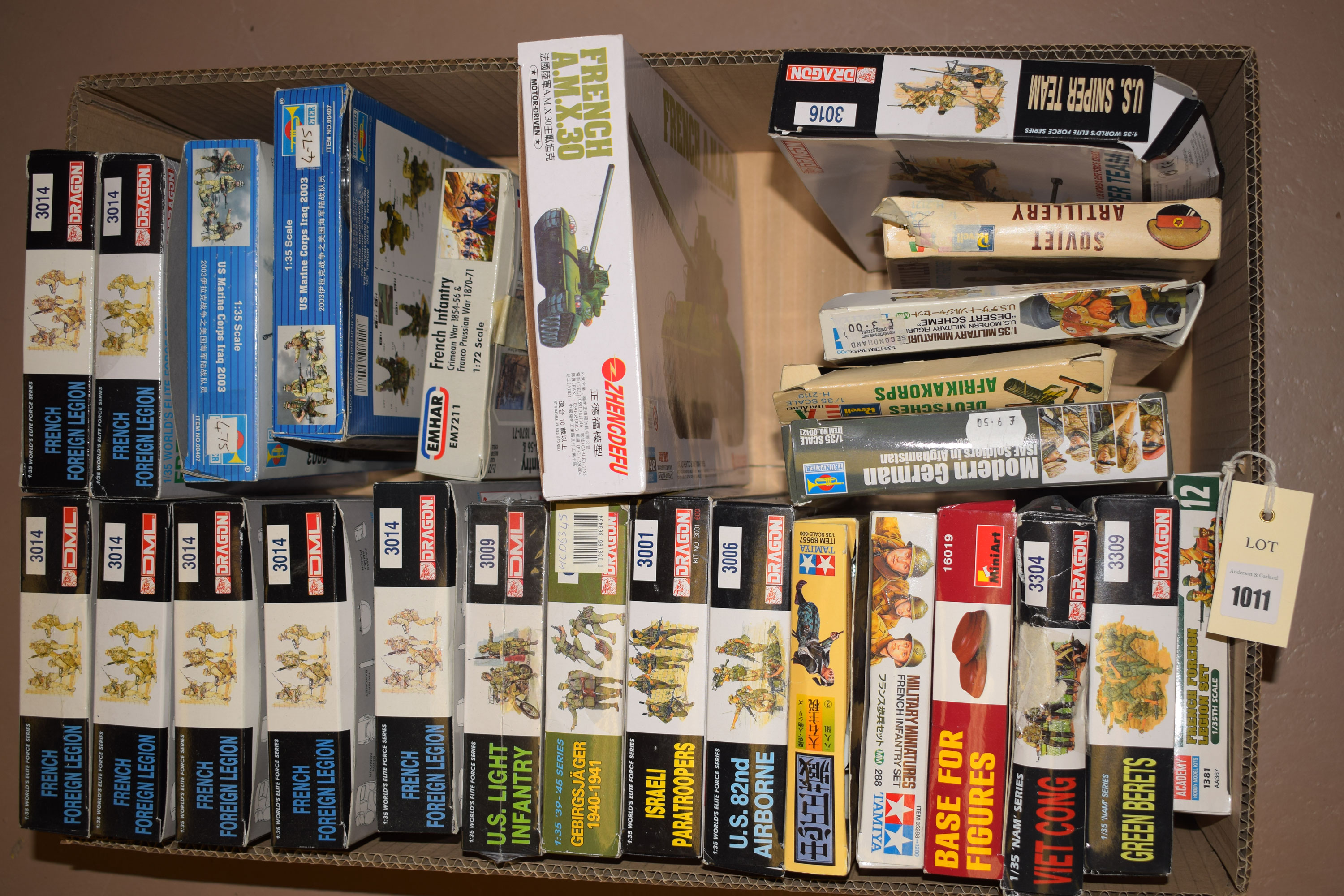 Military interest kits, by: Academy; Dragon; Tamier; DML; Trumpeter; and others.