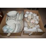 Two boxes of household ceramics,