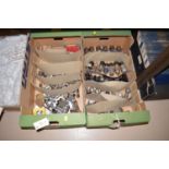 Two boxes of glass radio valves, some by Cossor, Mazda, GEC and other makes.